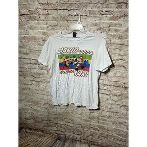 Super Mario Bros. Kart Bowser Vs Nintendo N64 Graphic Print Shirt Mens Medium